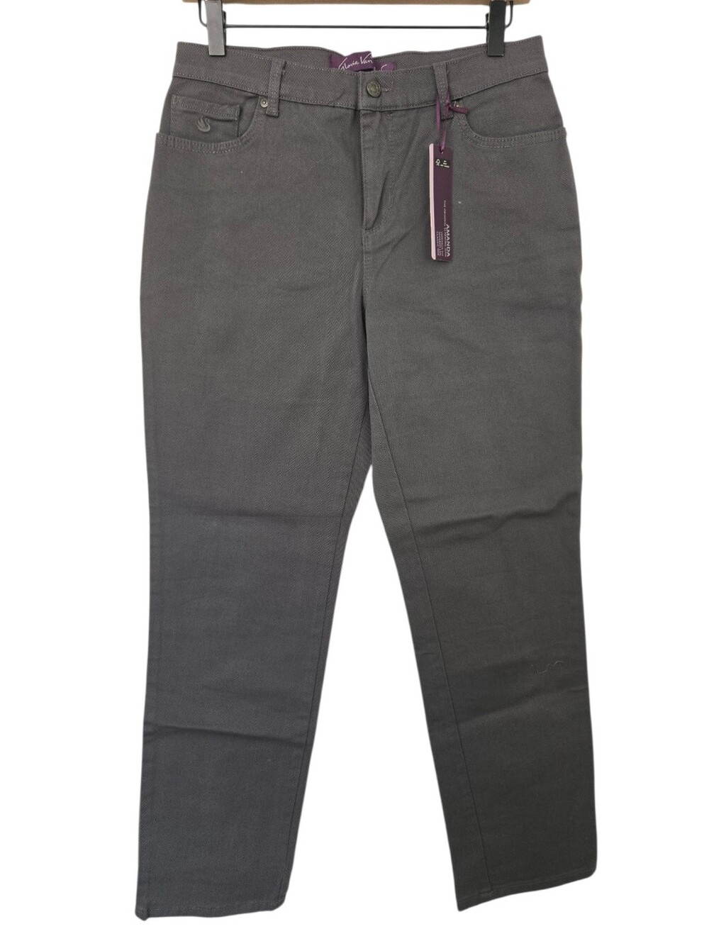✨ NWT Gloria Vanderbilt Amanda Classic Fit Jeans Size 8 Sage Green Soft Touch - Picture 2 of 6